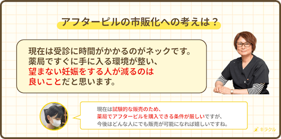 沢岻美奈子女性医療クリニックのアフターピル市販化についての考え